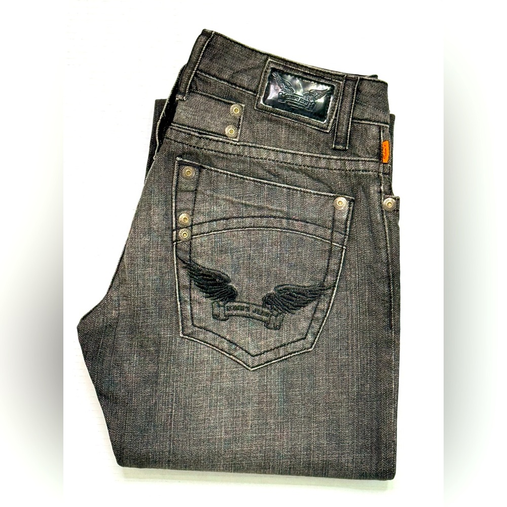 New Men ROBIN'S JEAN sz 30 Black Wings Straight Jeans